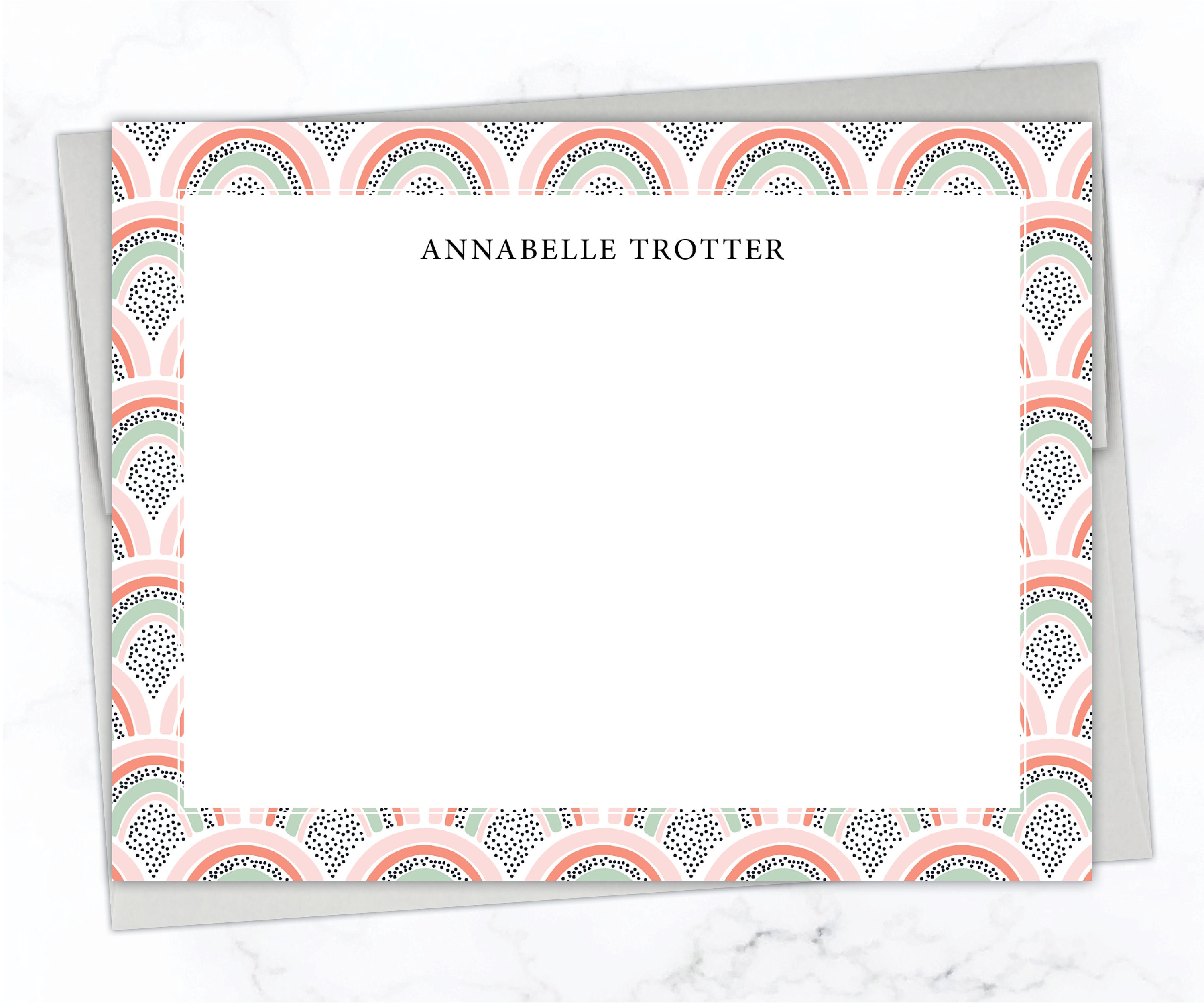 Art Deco Stationery Set Personalized Note Cards Women Etsy