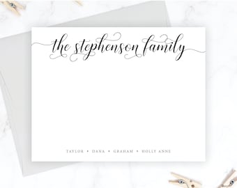 Family Stationery Set | Family Stationary Set | Personalized Family Note Cards | Flat Note Card | Wedding Thank You Cards | Baby Shower 0023