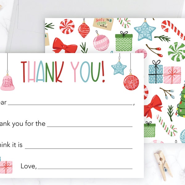 Christmas Fill in the Blank Thank You - Etsy