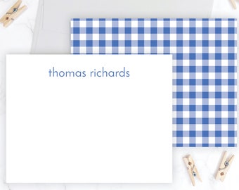 writing paper for letters Kids Stationery Set | Boys Blue Buffalo Check Stationary | Flat Note Cards Blue Buffalo Plaid Gingham Preppy Thank You Cards for Boys