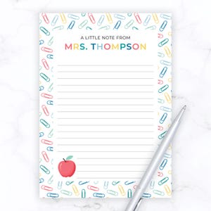 Teacher Notepad | Personalized Teacher Notepad | Teacher Appreciation Gift | Teacher Stationary | Teacher Stationery Gift Set Idea Note from