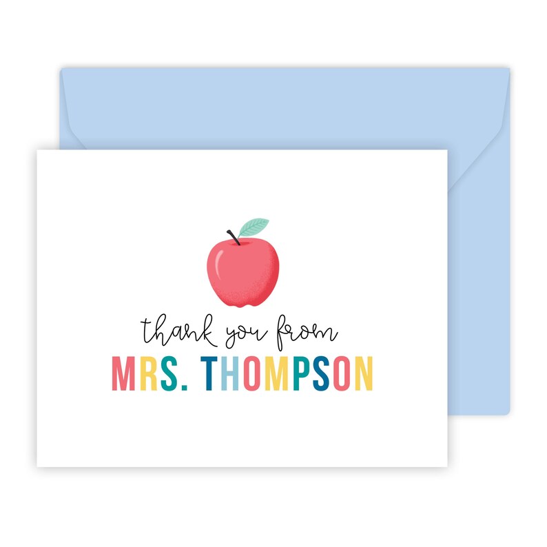Personalized Teacher Note Cards | Teacher Stationery Set | Teacher Stationary | Teacher Thank You Cards Folding Note Card Note from Teacher image 2