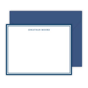 Men&#39;s Stationery Set | Men&#39;s Stationary Set | Men&#39;s Flat Note Cards for Boys | Masculine Simple Navy Blue Preppy Business Husband