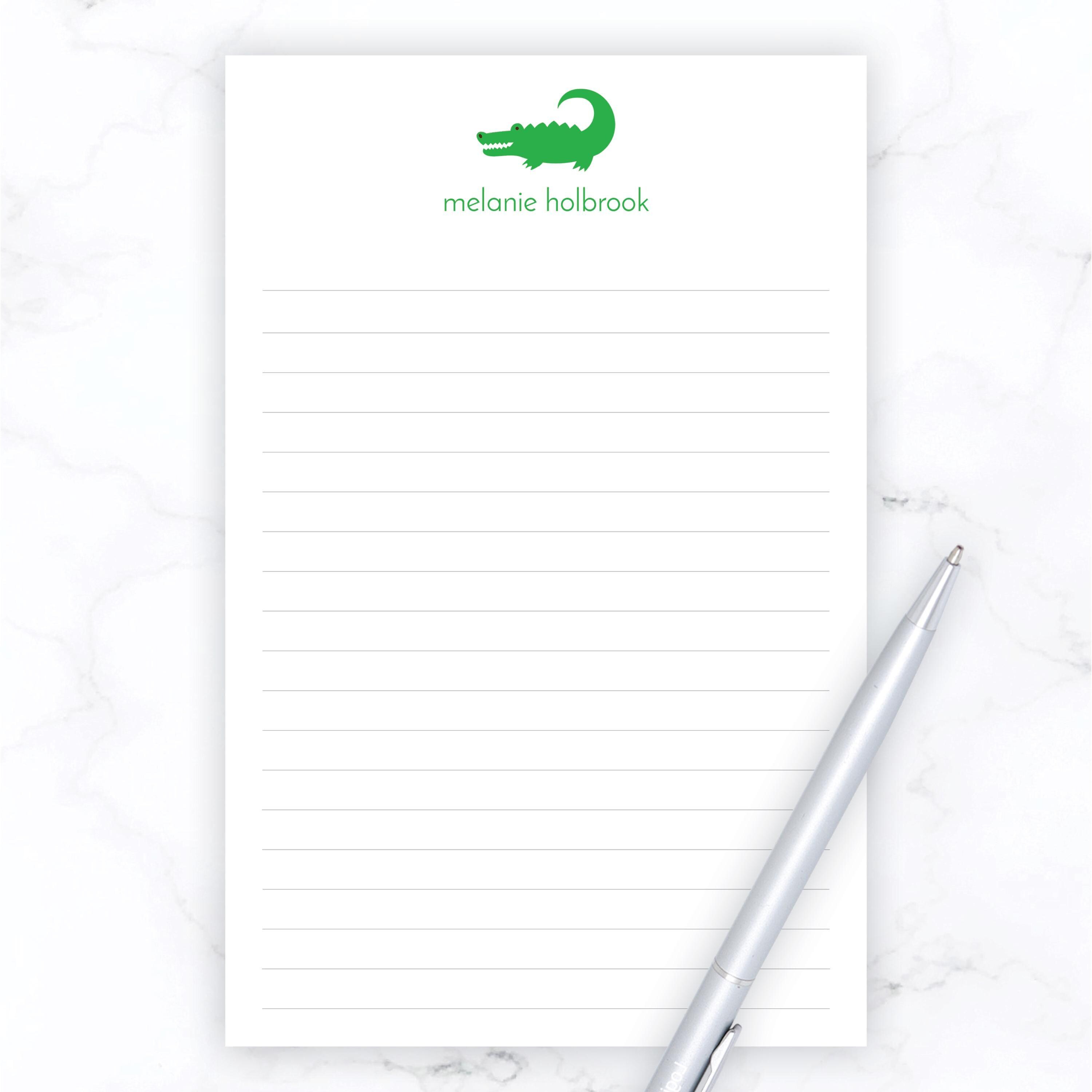 Personalized Notepad | 5x7 Notepad Gator | 5.5x8.5 Alligator Florida ...