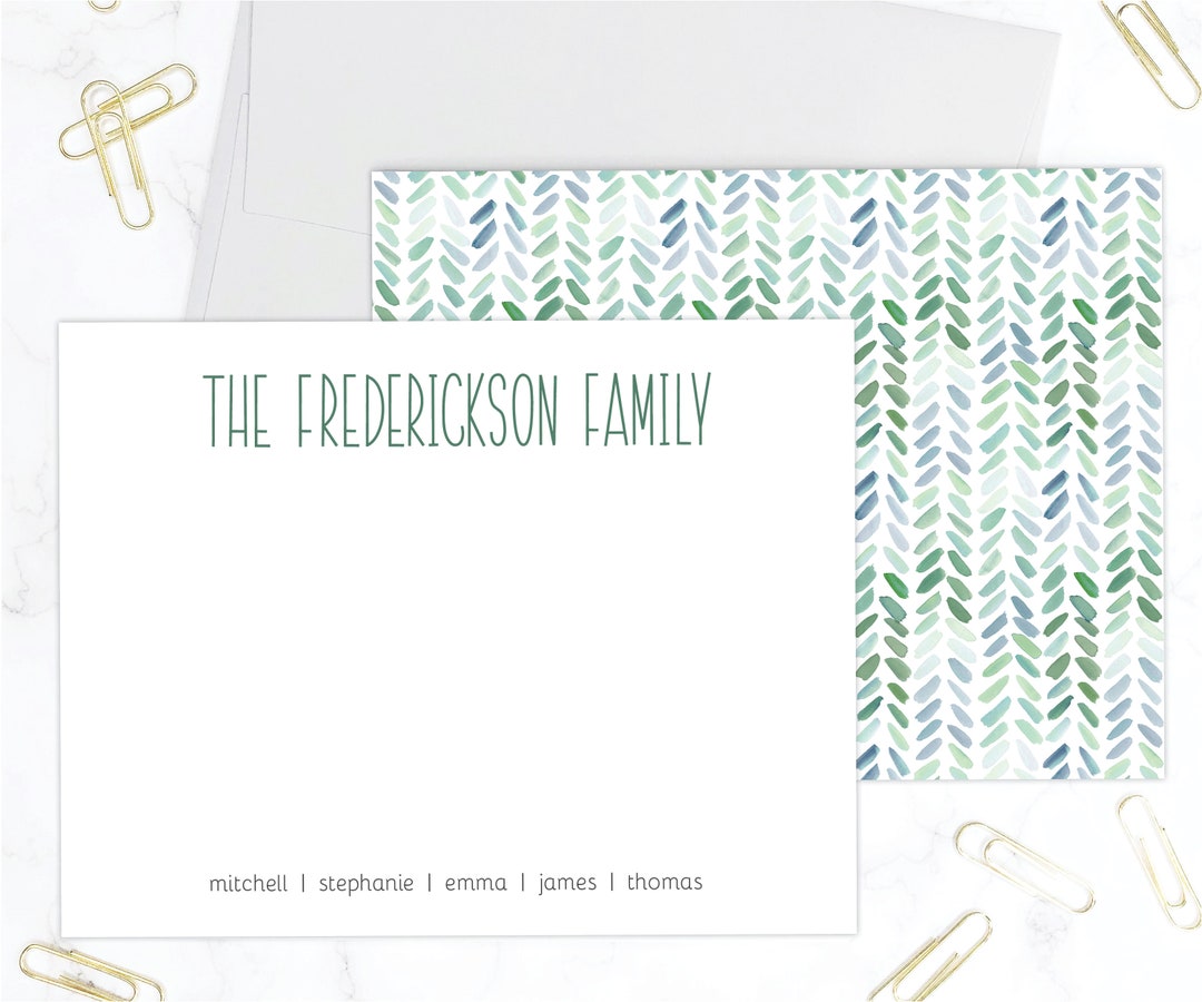 Family Stationery Personalized Family Stationary Family Etsy