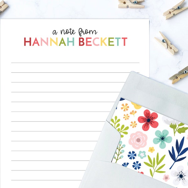 Lined Stationery - Etsy