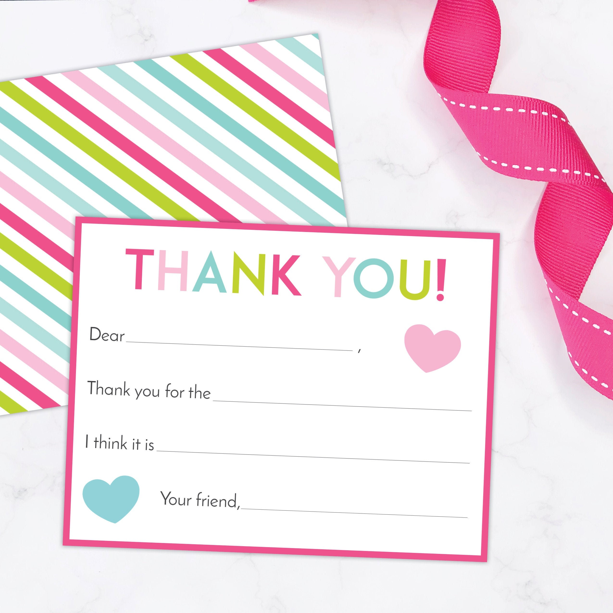 Kids Fill In the Blank Thank You Cards Kids Thank You Notes Etsy