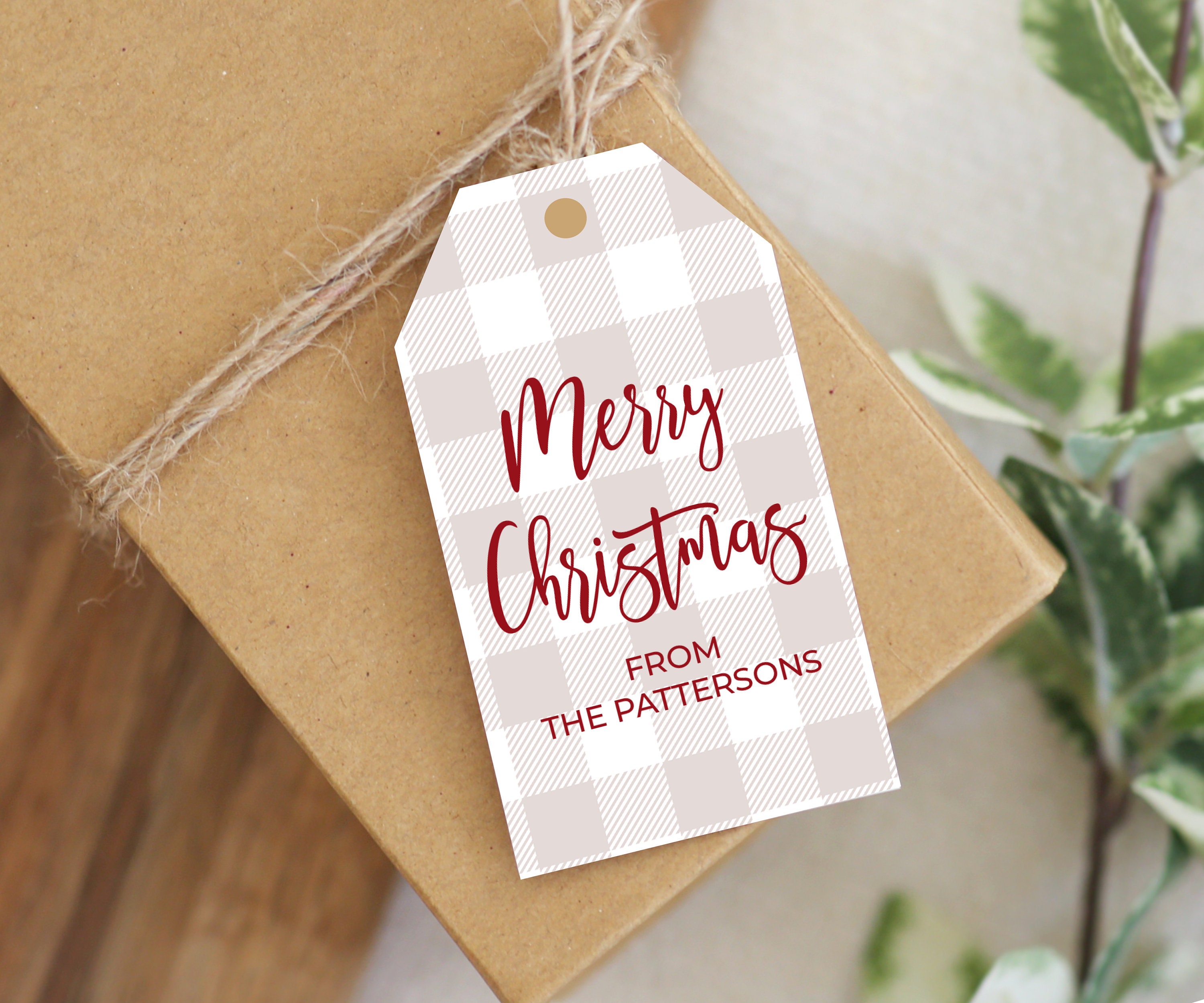 Christmas Gift Tags 50 Count with String for DIY Xmas Present Wrap and  Label Package Name Card 