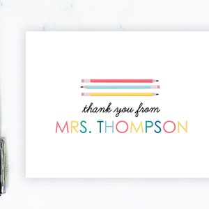 Personalized Teacher Note Cards | Teacher Stationery Set | Teacher Stationary | Teacher Gift Thank You Cards Folding Note Card Note from