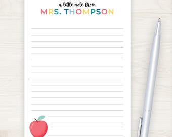 Teacher Notepad | Personalized Teacher Notepad | Teacher Appreciation Gift Idea | Teacher Stationary | Teacher Stationery Gift Set Note from