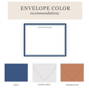 Men's Stationery Set | Men's Stationary Set | Men's Flat Note Cards for Boys | Masculine Simple Navy Blue Business Husband Gift Bild 3