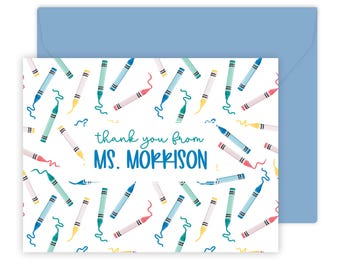 Personalized Teacher Note Cards | Stationery Set | Teacher Thank You Cards | Folding Note Cards