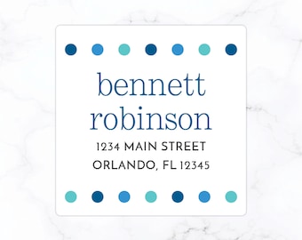 Kids Square Return Address Labels | Return Address Stickers | 2 Inch Square Address Labels for Kids | Boys Stationery Set Boy Stationary