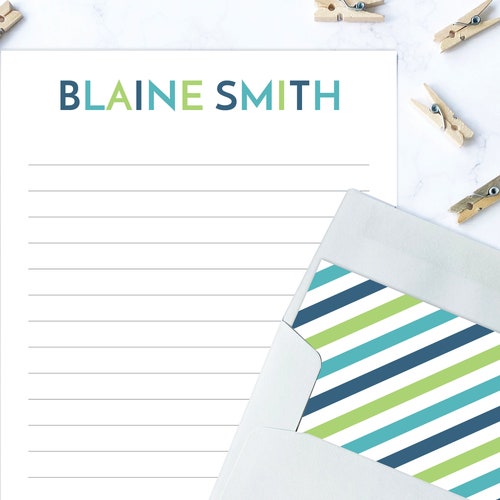 Boys Personalized Stationery Set Lined Stationary for Boys - Etsy