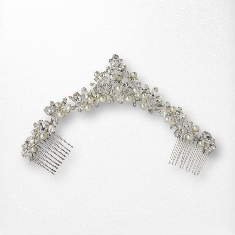 Bridal Hair Accessories Pearl Headband Wedding Hair Comb Crystal Hair Vine Headpiece Art Deco Halo Crown Wedding Headpiece Boho Tiara, NIXON HAIR CROWN by Camilla Christine Bridal Accessories and Wedding Jewelry