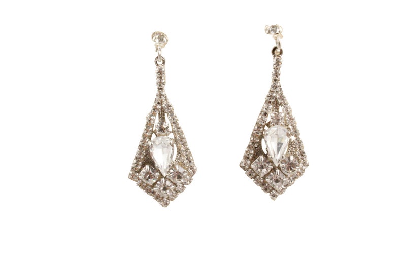 AGNES SILVER Bridal Earrings Wedding Jewelry Geometric Art - Etsy