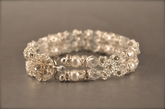 Items similar to VENICE Bridal Bracelet Pearl Jewelry Wedding-- Multi ...