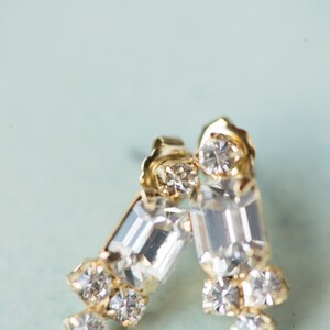 Wedding Stud Earrings Crystal Cluster Bridal Rhinestone Drop Emerald Cut Gold Art Deco Dainty Cubic Zirconia Post Bridesmaid CZ Jewelry EVAN
by Camilla Christine Bridal Jewelry by Camilla Christine Bridal Accessories and Wedding Jewelry