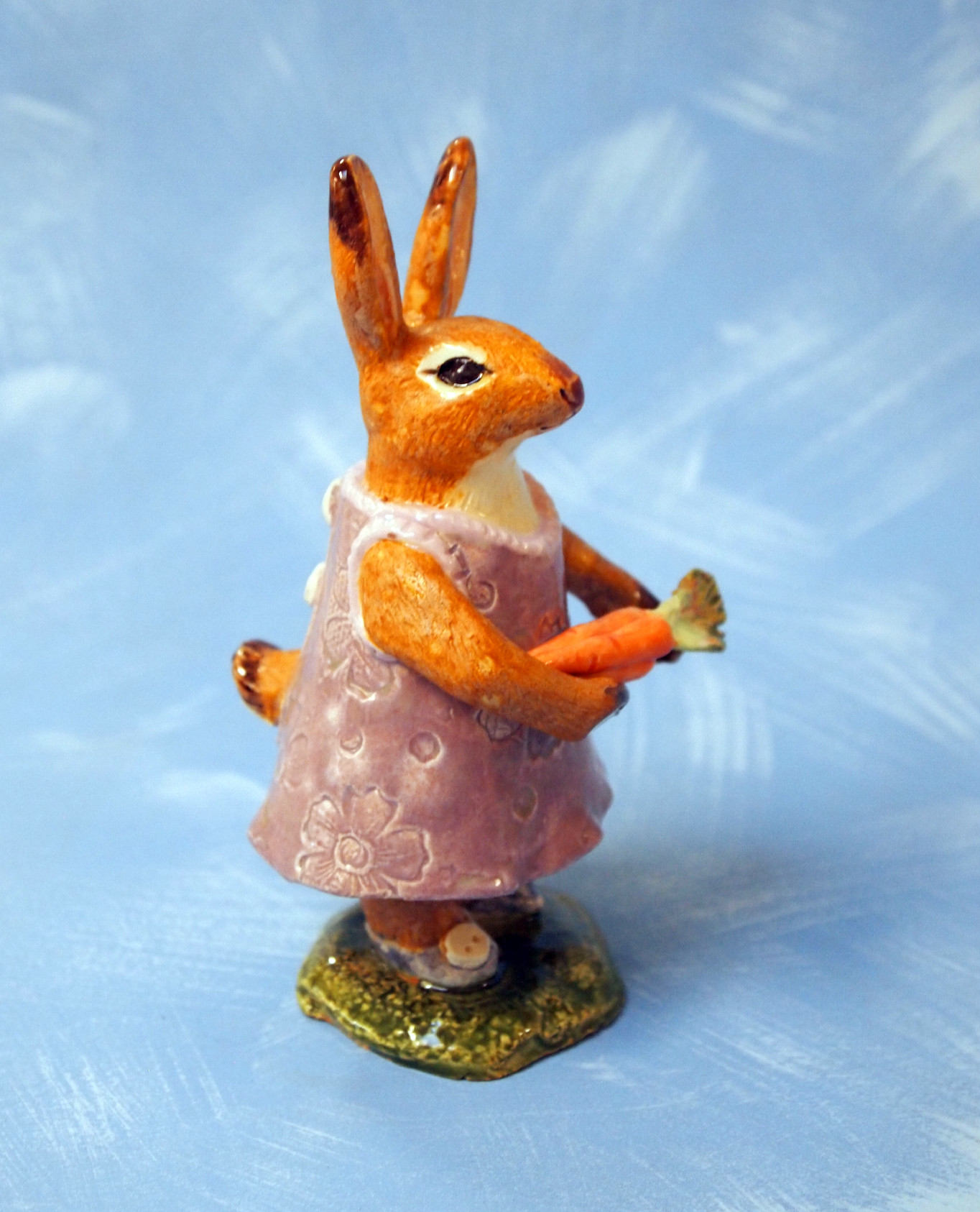 Three cute ceramic animal figurines rabbits with vegetables Etsy