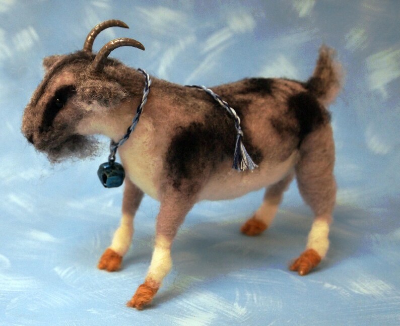 Needle felted goats pure wool Etsy