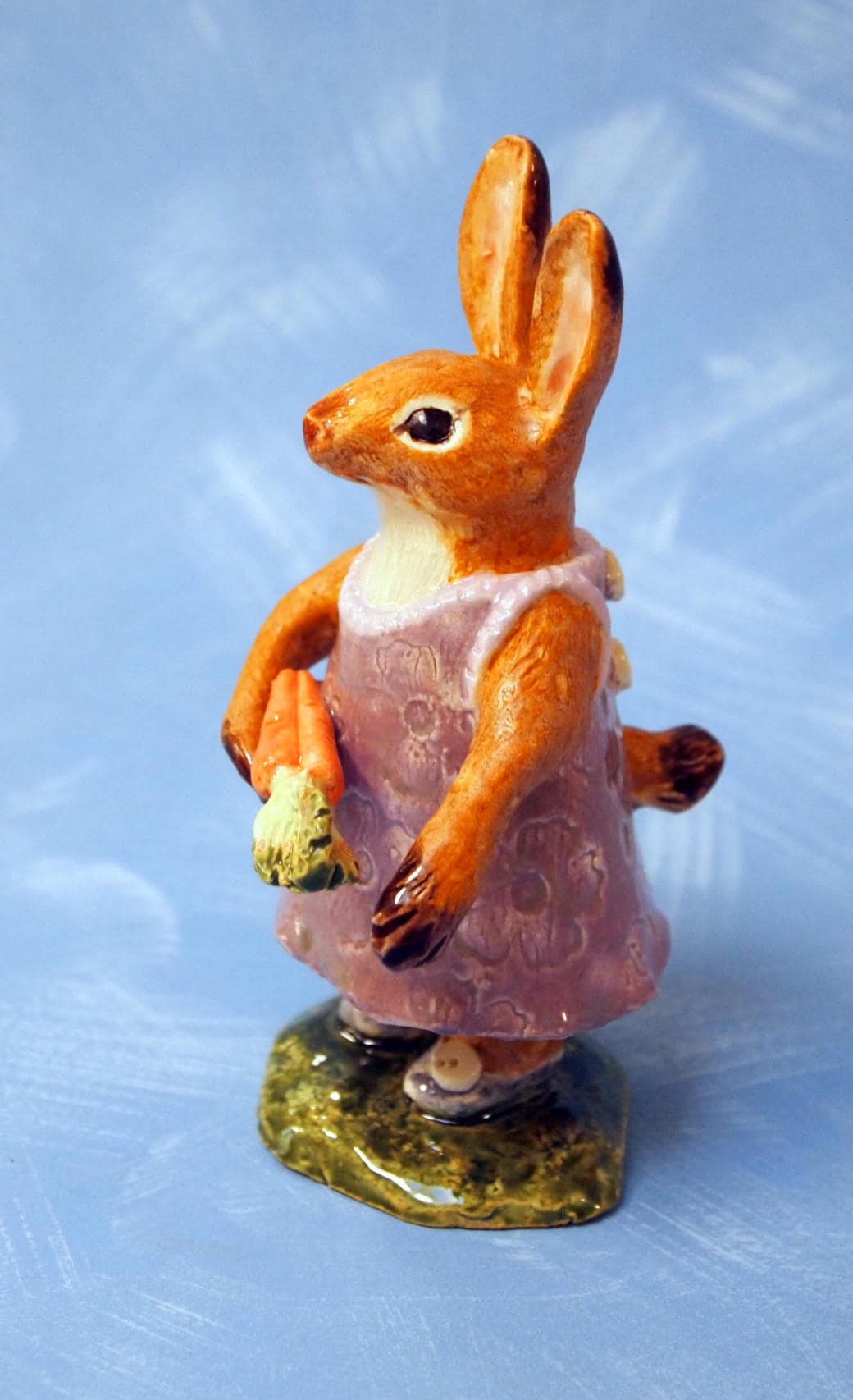 Three cute ceramic animal figurines rabbits with vegetables Etsy