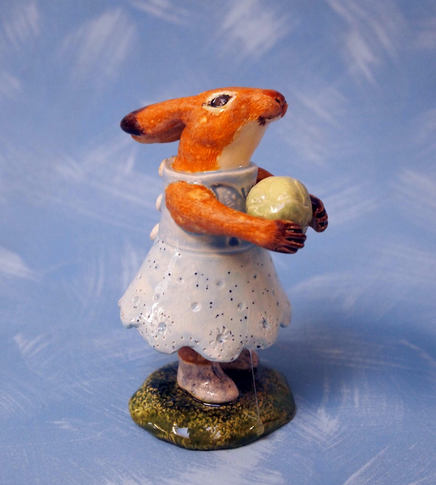 Three cute ceramic animal figurines rabbits with vegetables Etsy