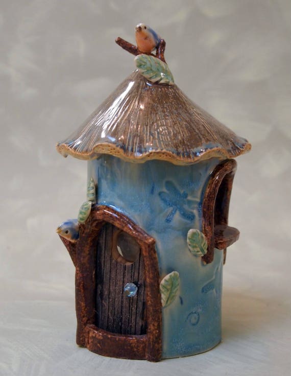 Small Stoneware Ceramic Round House For Fairy Garden Image 0