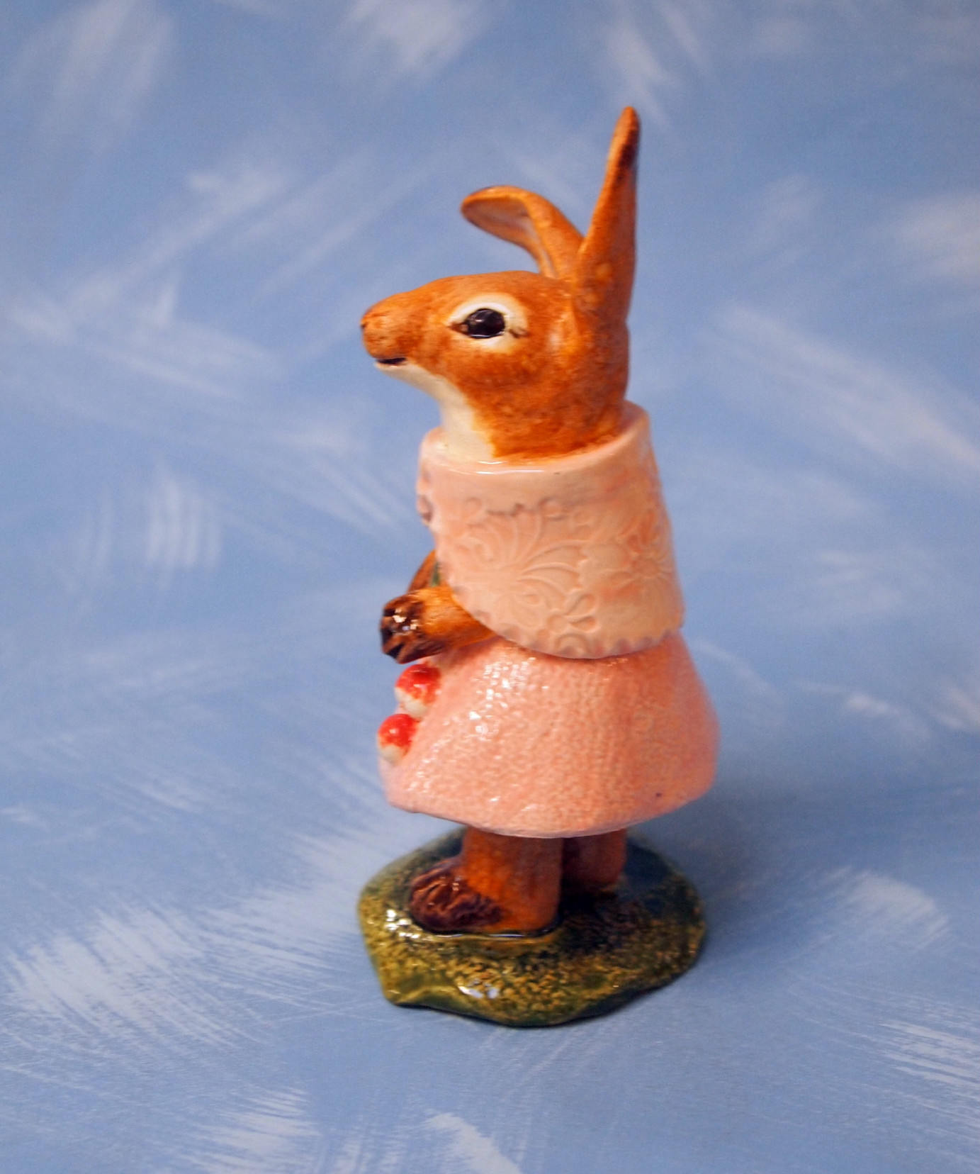 Three cute ceramic animal figurines rabbits with vegetables Etsy