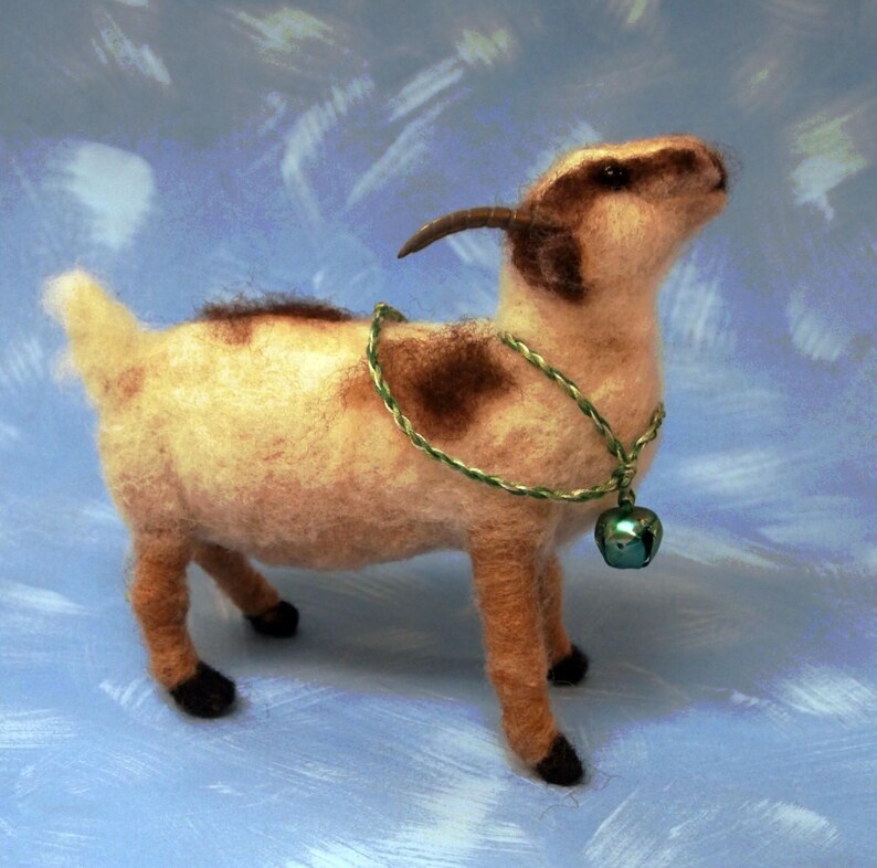 Needle felted goats pure wool Etsy