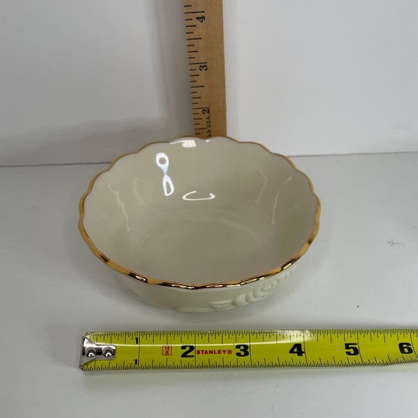 Lenox China Bowl with Gold Trim Floral Design