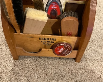 Vintage Esquire Wood Shoe Caddy