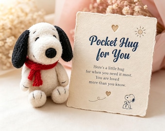 Pocket Hug Puppy Keepsake, Small Stuffed Dog Figurine With Encouragement Card, Cheer‑up Gift, Thinking Of You Gift