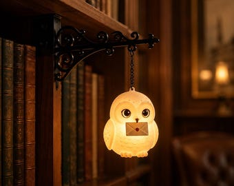 Lampe LED suspendue fantaisie en forme d'animal et serre-livres en métal, lampe d'ambiance magique pour étagère, décoration de coin lecture confortable, cadeau unique pour les amoureux des livres