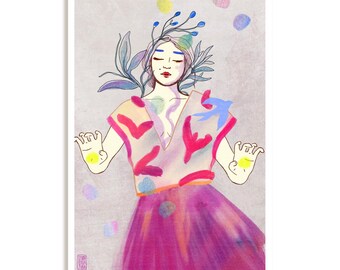 Dance with the spirits - Colorful Art Print | Inspirational Wall Art for Modern Home Decor