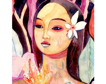 MAYA - Artprint of a painting of a tahitian girl