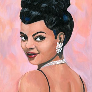 Vintage glamour, a canvas print of my original portrait painting.