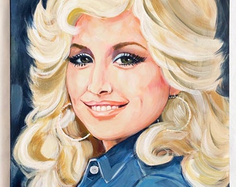 Dolly Parton, original portrait painting of the fabulous country star. 11x14"