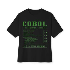 Camiseta de programador COBOL – Diseño retro para mainframe