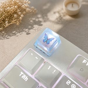 Translucent Butterfly Keycap, Mechanical Keyboard Keycap, Cute Pastel Keycap, Custom Keyboard Accessory, Gift for Typists