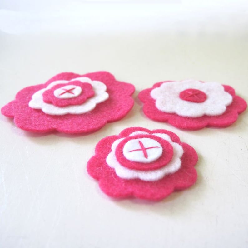 Bulk Felt Flowers 20 Craft flower Embellishments Etsy
