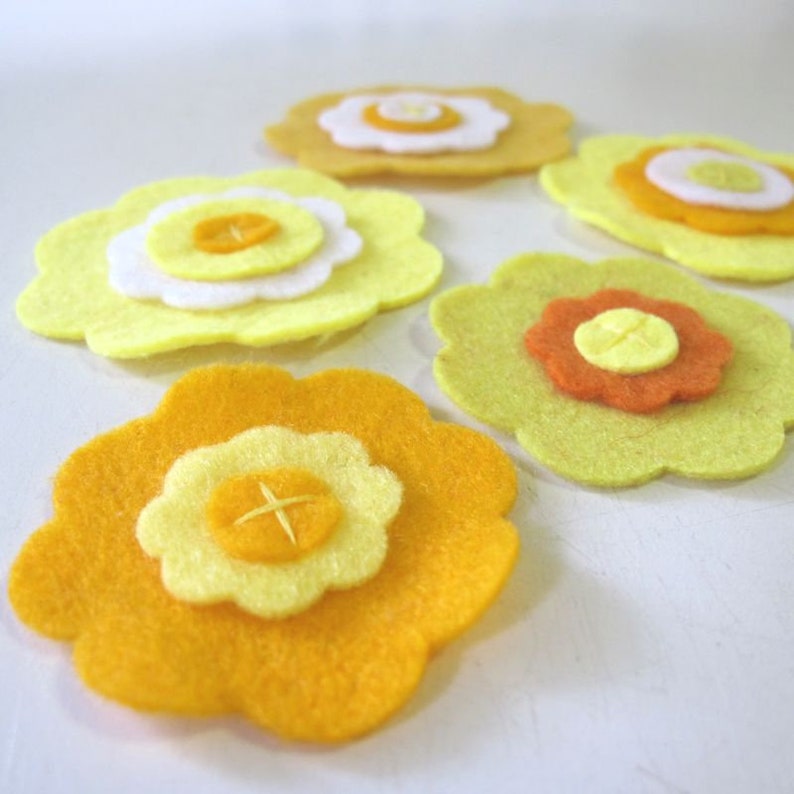 Bulk Felt Flowers 20 Craft flower Embellishments Etsy