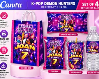 7th Birthday K-Pop Princess Party Favor Set