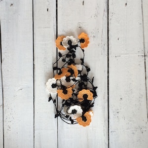 Crochet Fall Necklace, Oya Beaded Lariat, Turkish Necklace, Charm Flowers Neckwrap, Mother&#39;s Birthday Gift, Crochet Jewelry, Christmas Gift