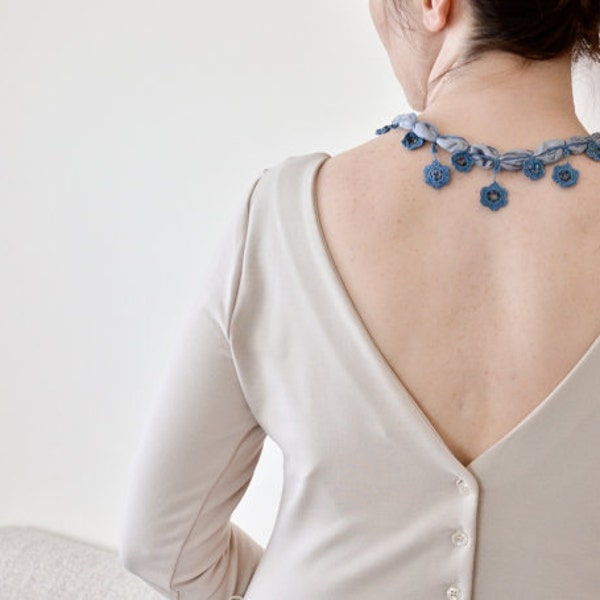 Silk Flower Necklace Etsy