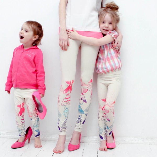 Neon color - block bugg print  leggings for children