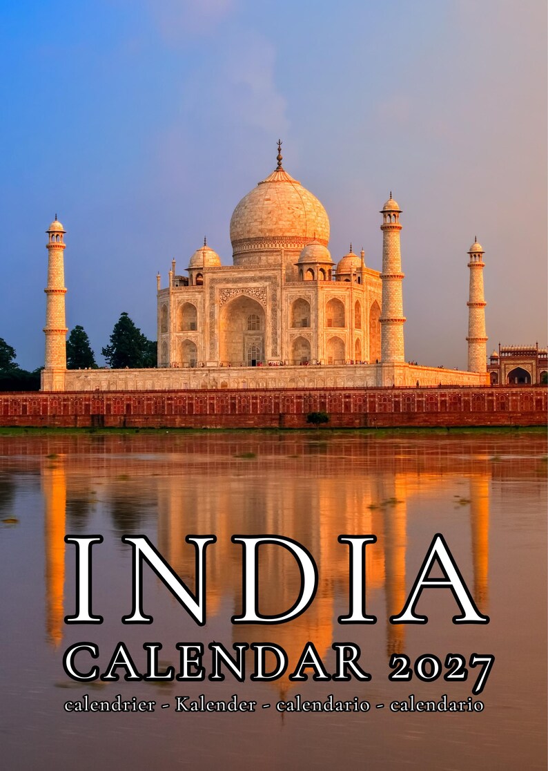 India A3 (M) Calendar– 2027 Large A3 Yearly Wall Calendar for Home
