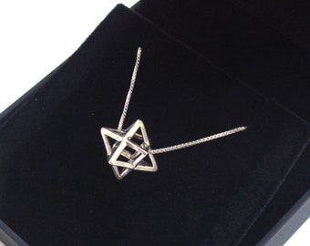 kabbalah chariot merkaba symbol silver pendant necklace