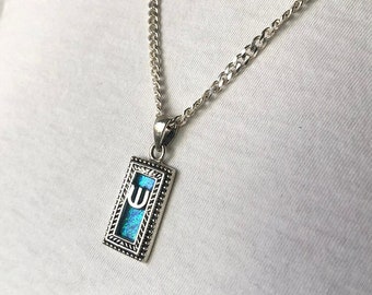 Kabbalah God name Hashem silver opal gemstone pendant necklace