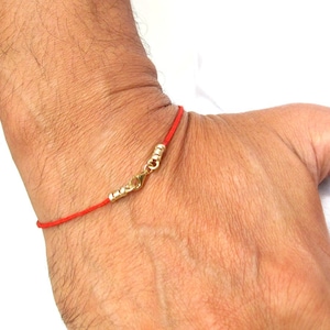 red string kabbalah bracelet 14 k solid Gold original authentic luxury version Eye Evil Rachel Tomb Israel Luck Blessed