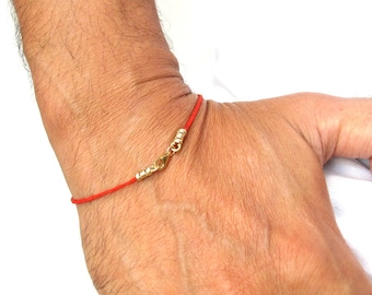 red string kabbalah bracelet 14 k solid Gold original authentic luxury version Eye Evil Rachel Tomb Israel Luck Blessed